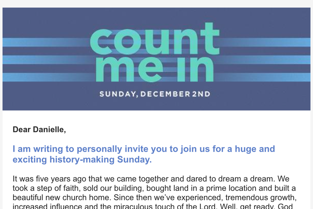 Email campaign — Count Me In