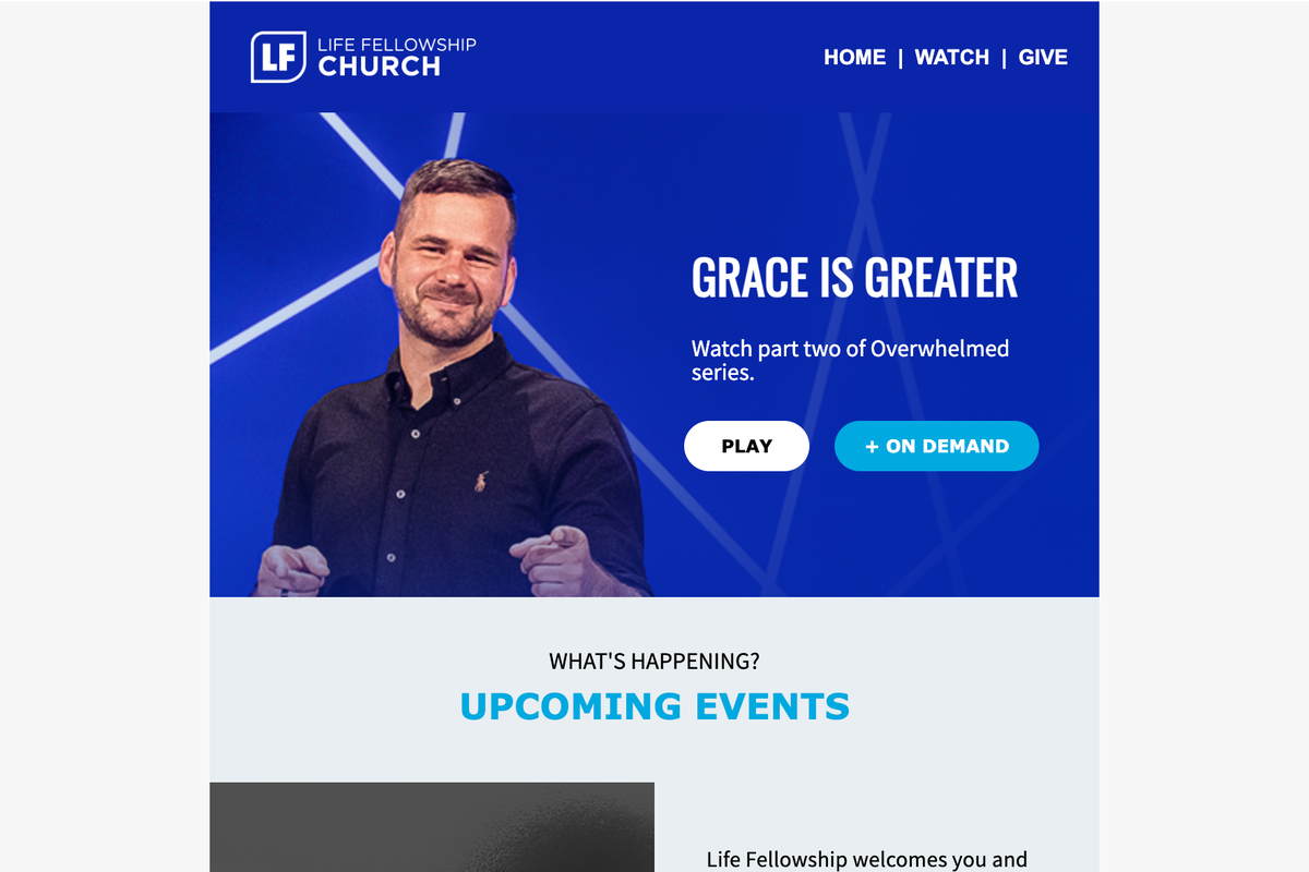 Email campaign — Grace Is Greater, Good Friday and Easter